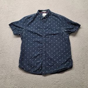 Cactus Man Ricky Singh Shirt Mens XL Blue Anchor All Over Print Casual Polka Dot